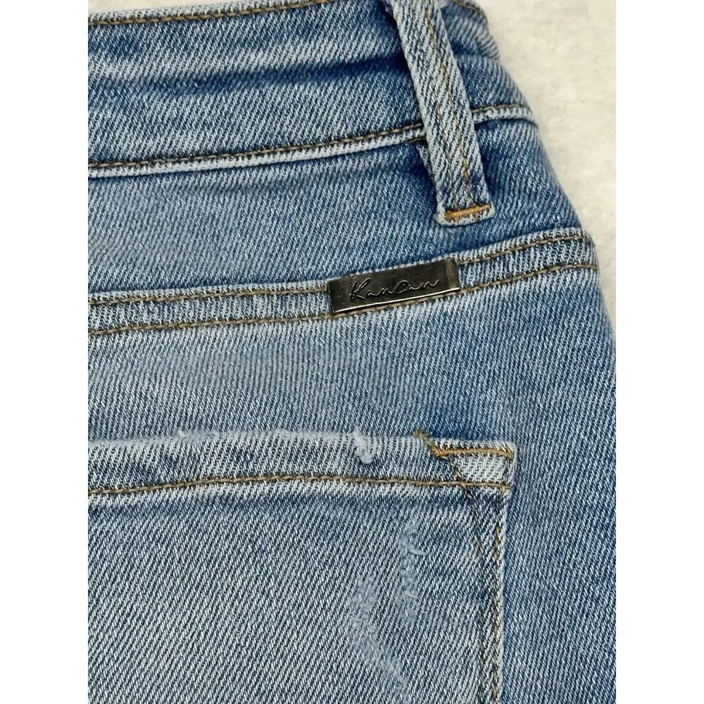 KanCan Jeans Womens Estilo High Rise Denim Blue Distressed Medium Wash Sz 7 27 - Picture 10 of 10